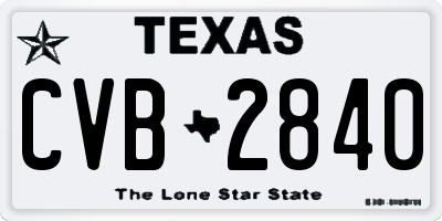 TX license plate CVB2840