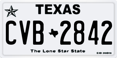 TX license plate CVB2842