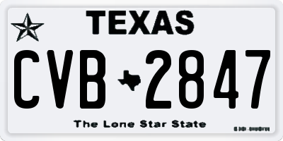 TX license plate CVB2847