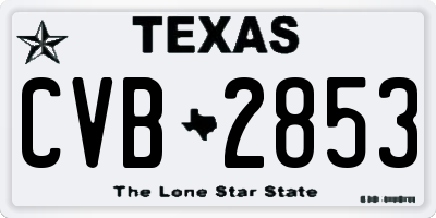 TX license plate CVB2853