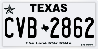 TX license plate CVB2862