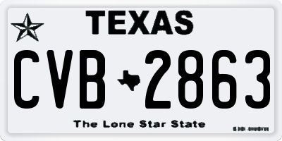 TX license plate CVB2863