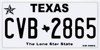 TX license plate CVB2865