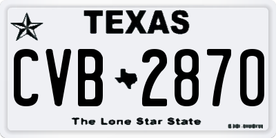 TX license plate CVB2870