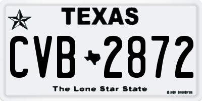 TX license plate CVB2872