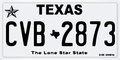 TX license plate CVB2873