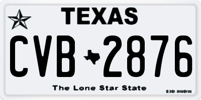 TX license plate CVB2876