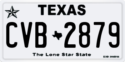 TX license plate CVB2879