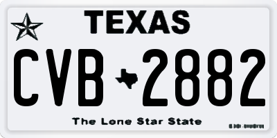 TX license plate CVB2882