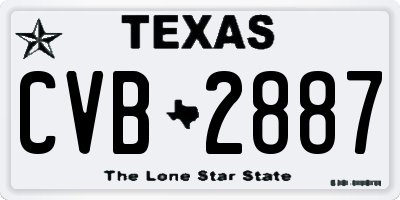 TX license plate CVB2887