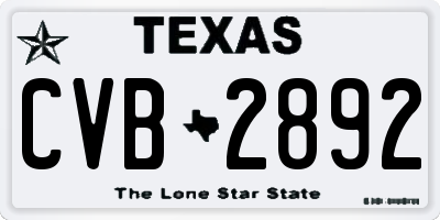 TX license plate CVB2892