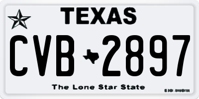 TX license plate CVB2897