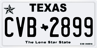 TX license plate CVB2899
