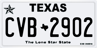 TX license plate CVB2902