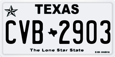 TX license plate CVB2903