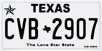 TX license plate CVB2907