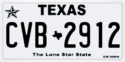 TX license plate CVB2912