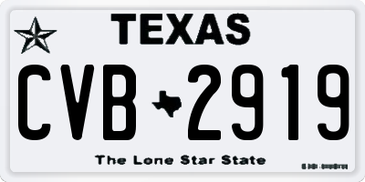TX license plate CVB2919