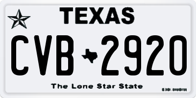 TX license plate CVB2920