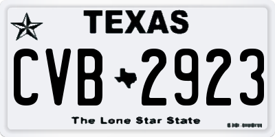 TX license plate CVB2923