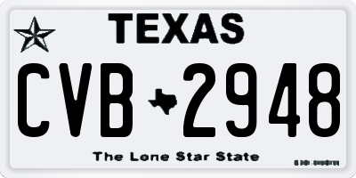 TX license plate CVB2948