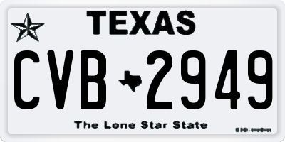 TX license plate CVB2949