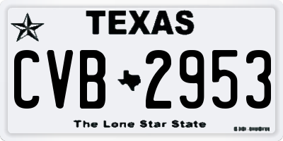 TX license plate CVB2953