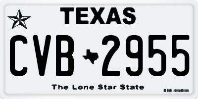 TX license plate CVB2955