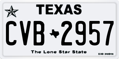 TX license plate CVB2957
