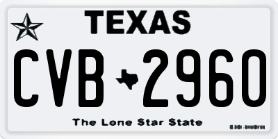 TX license plate CVB2960