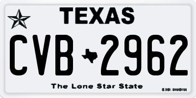 TX license plate CVB2962