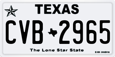 TX license plate CVB2965