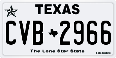 TX license plate CVB2966
