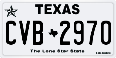 TX license plate CVB2970
