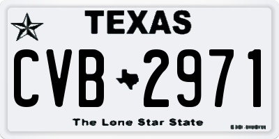 TX license plate CVB2971