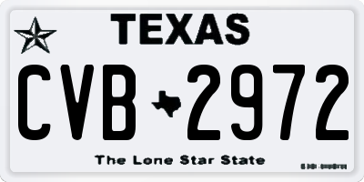 TX license plate CVB2972