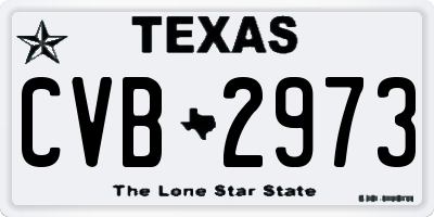 TX license plate CVB2973