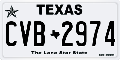 TX license plate CVB2974
