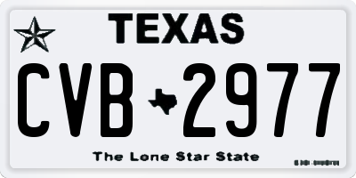 TX license plate CVB2977