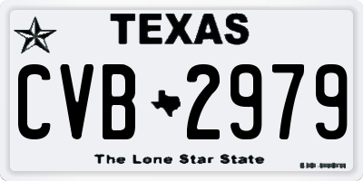 TX license plate CVB2979