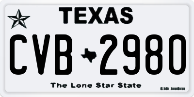 TX license plate CVB2980
