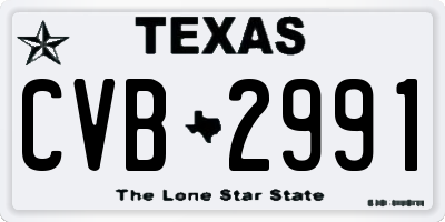 TX license plate CVB2991