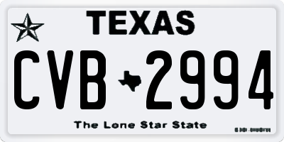 TX license plate CVB2994