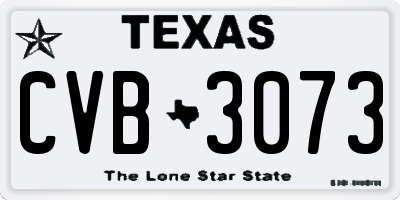 TX license plate CVB3073