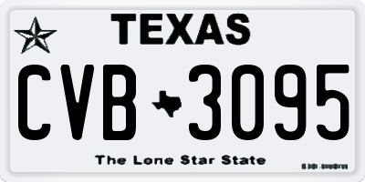 TX license plate CVB3095