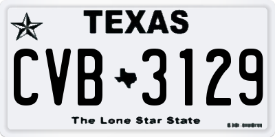 TX license plate CVB3129
