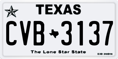 TX license plate CVB3137