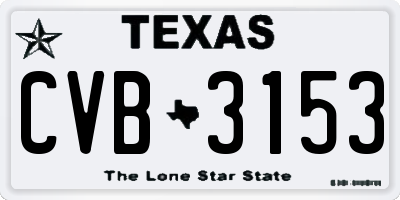 TX license plate CVB3153