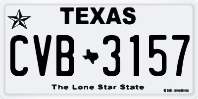 TX license plate CVB3157