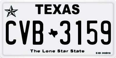 TX license plate CVB3159